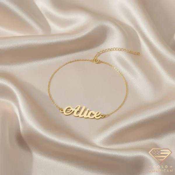 Graceful Gold Name Bracelet Alice