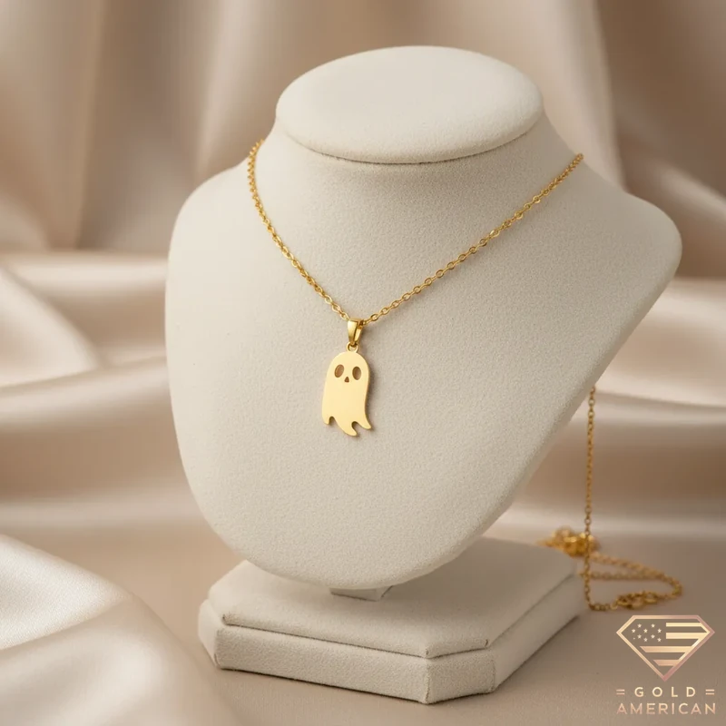Little Boo Ghost Gold Necklace