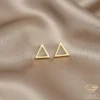Minimal Triad Gold Stud Earrings