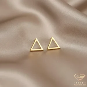Minimal Triad Gold Stud Earrings