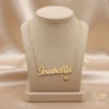 custom name necklace with heart charm