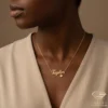 Name Necklace with a Heart Charm Model