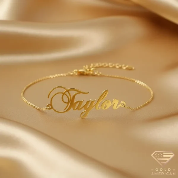 Poetic Gold Name Bracelet Taylor