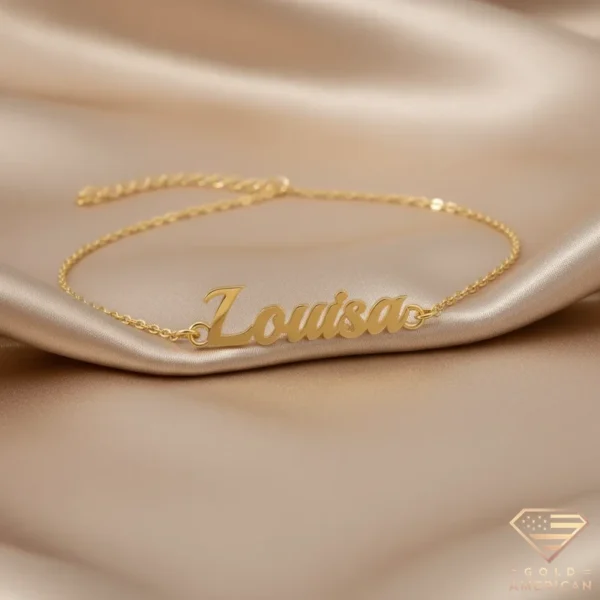 Regal Gold Name Bracelet Louisa