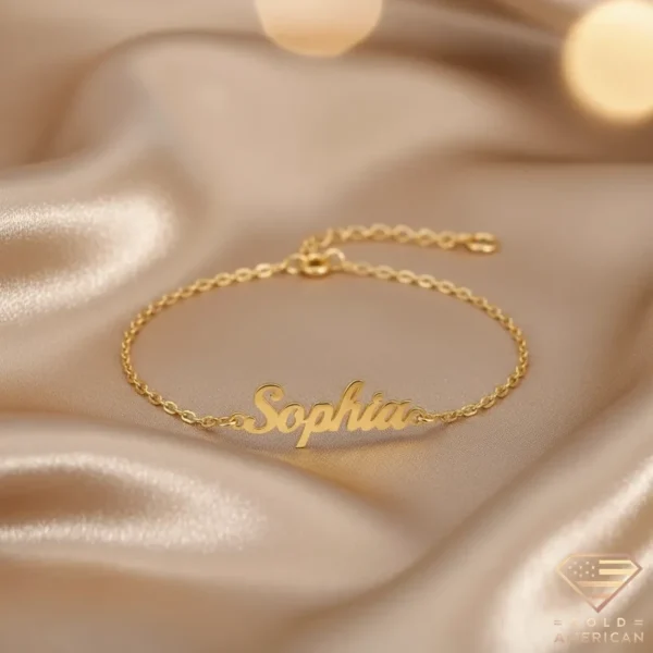 Regal Gold Name Bracelet Sophia