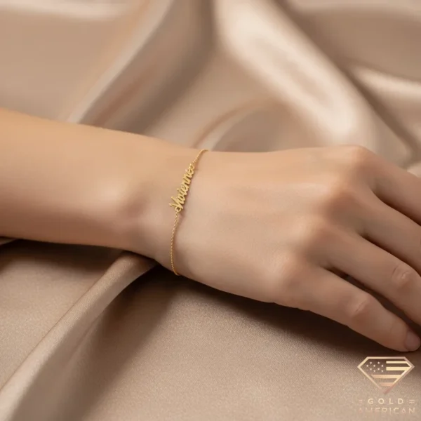 Regal Gold Name Bracelet Vivienne