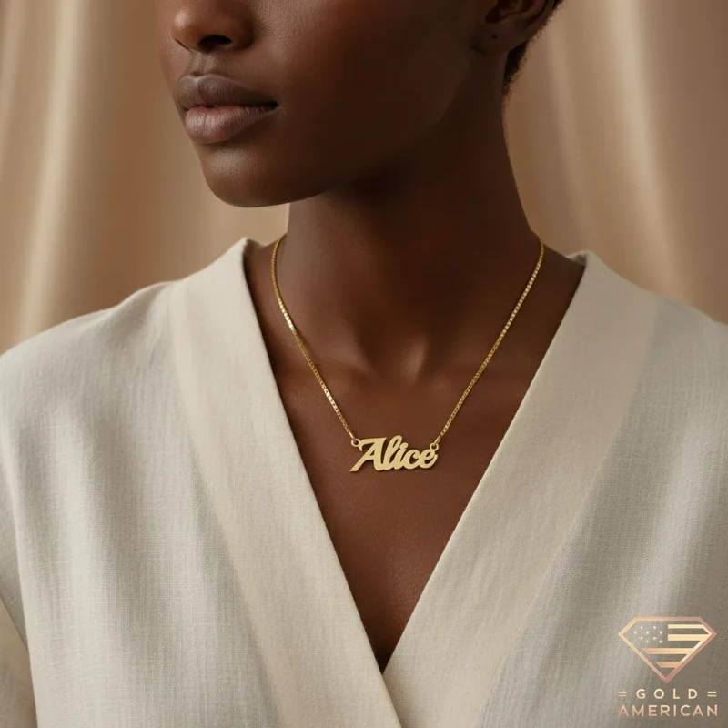 Regal Gold Name Pendant Alice