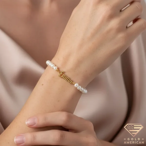 Retro Gold Name Bracelet Emma