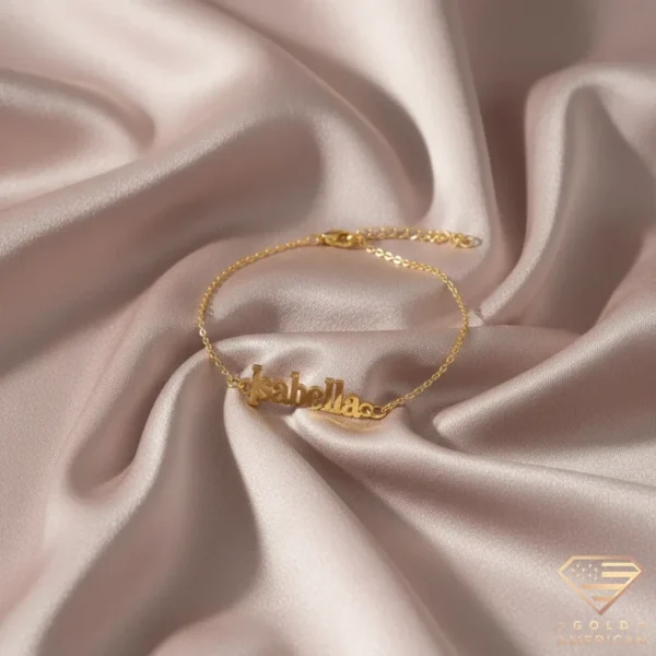 Retro Gold Name Bracelet Isabella