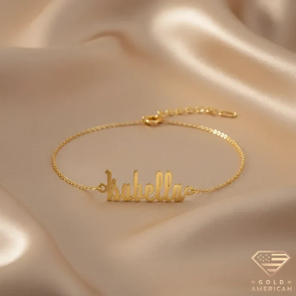 Retro Gold Name Bracelet Isabella