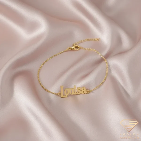 Retro Gold Name Bracelet Louisa