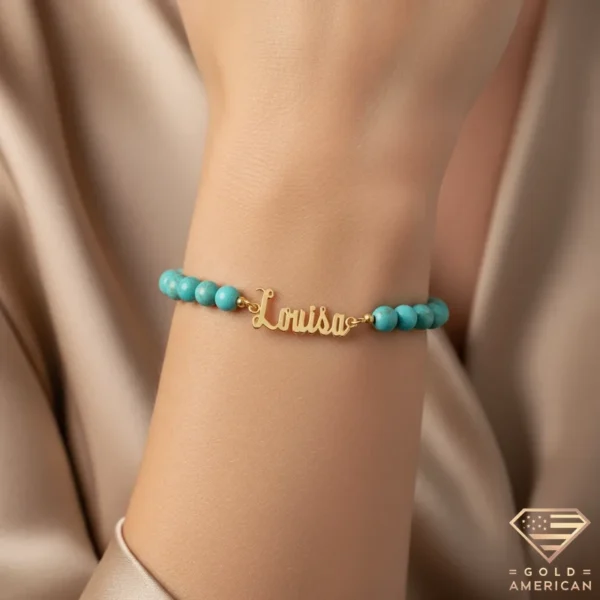 Retro Gold Name Bracelet Louisa