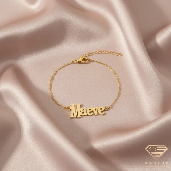 Retro Gold Name Bracelet Maeve