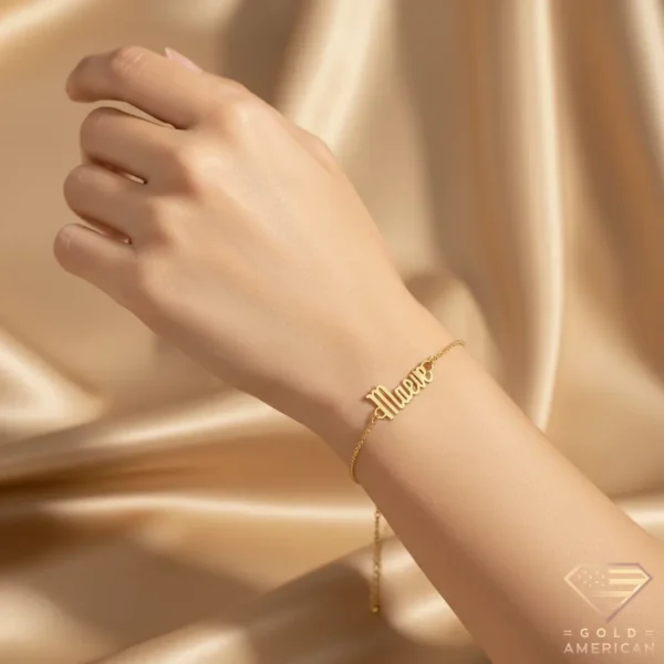 Retro Gold Name Bracelet Maeve