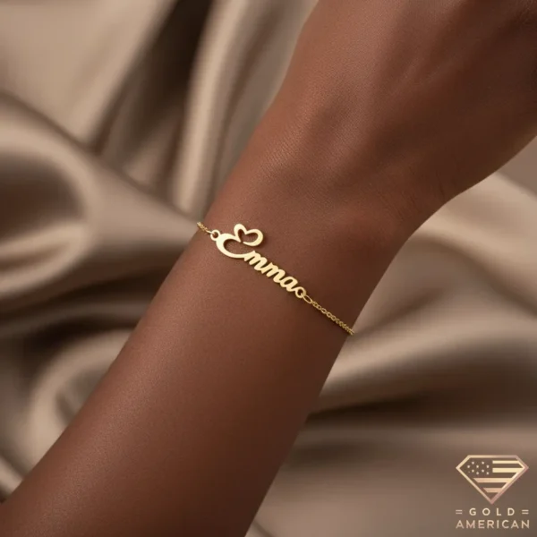 Romantic Gold Name Bracelet Emma 1 Romantic Gold Name Bracelet Emma