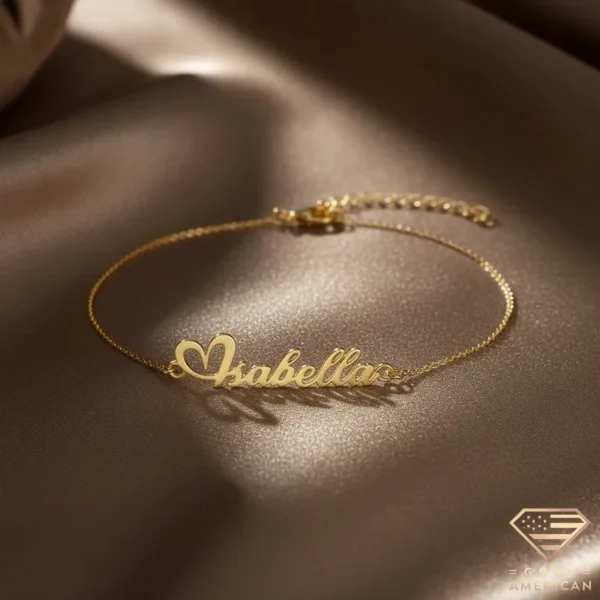 Romantic Gold Name Bracelet Isabella