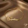 Romantic Gold Name Bracelet Sophia