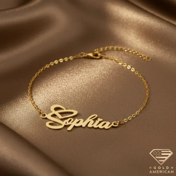 Romantic Gold Name Bracelet Sophia