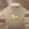 Romantic Gold Name Pendant Alice