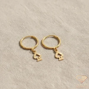 Royal Spade Gold Hoop Earrings