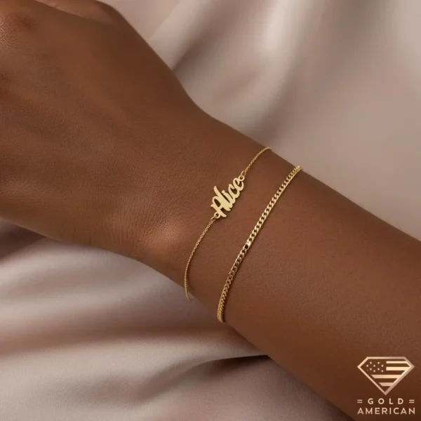 Sweet Gold Name Bracelet Alice