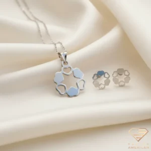 Timeless Circular Gold Heart Jewelry Set Timeless Circular Gold Heart Jewelry Set