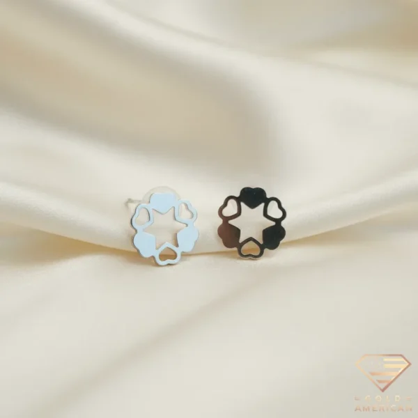 Timeless Circular Gold Heart Jewelry Studs