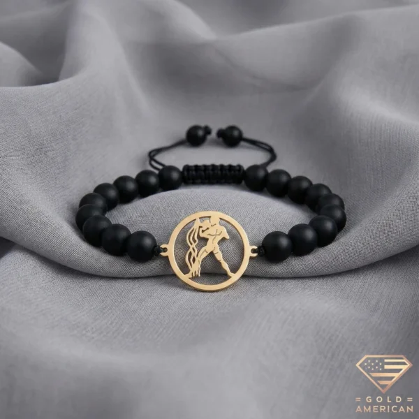 Aquarius Gold Zodiac Bracelet