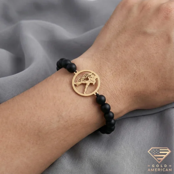 Aquarius Gold Zodiac Bracelet Model