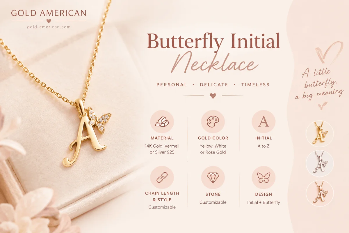 Butterfly Initial Necklace