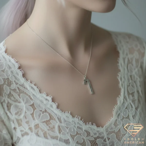 Candy Cane Gold Necklace Model in Shadow