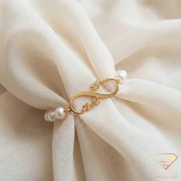 Custom Gold Infinity Name Bracelet Wrapped