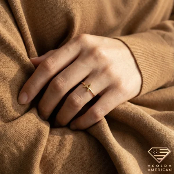 Custom Letter & Initial Ring on Hand