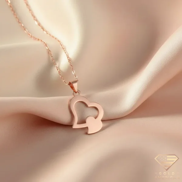 Double Heart Gold Necklace