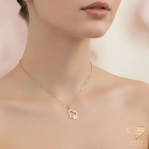 Double Heart Necklace Model