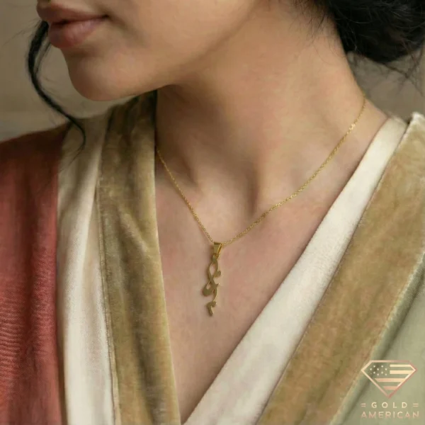 Farsi Name Necklace Model Close up