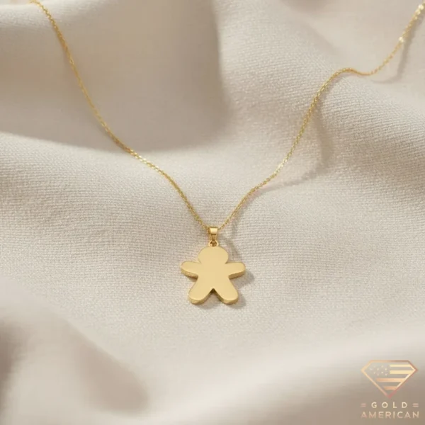 Gingerbread Man Gold Necklace