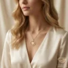 Gold Maple Leaf Pendant Necklace Model