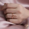 Gold Rose Ring on Hand