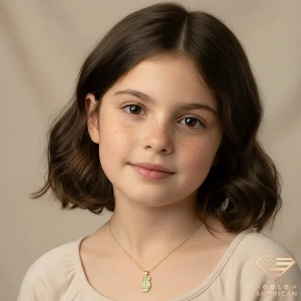Golden Mittens Necklace model