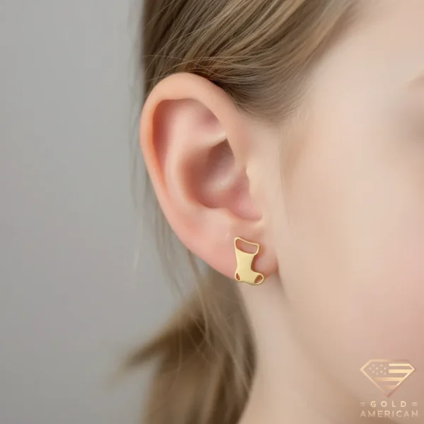 Golden Sock Earrings Model