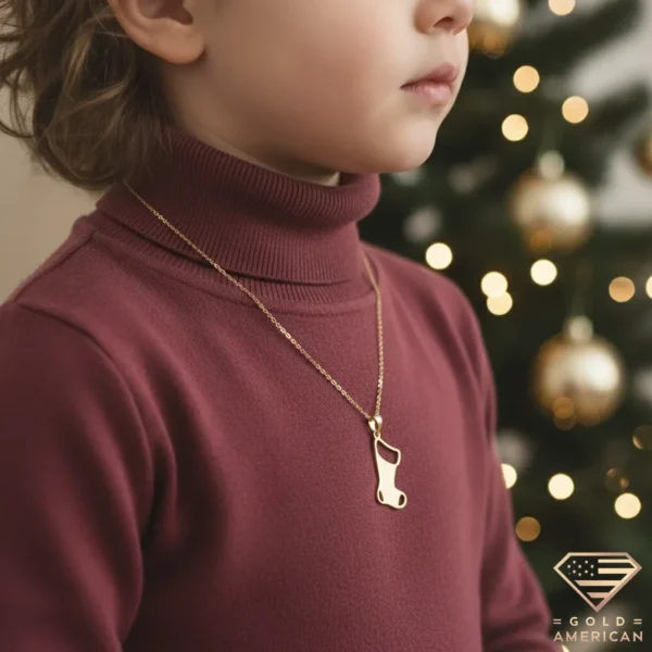 Golden Sock Necklace Christmass