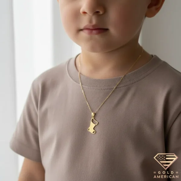 Golden Sock Necklace Model
