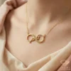 Infinity Initial Necklace Model Close up