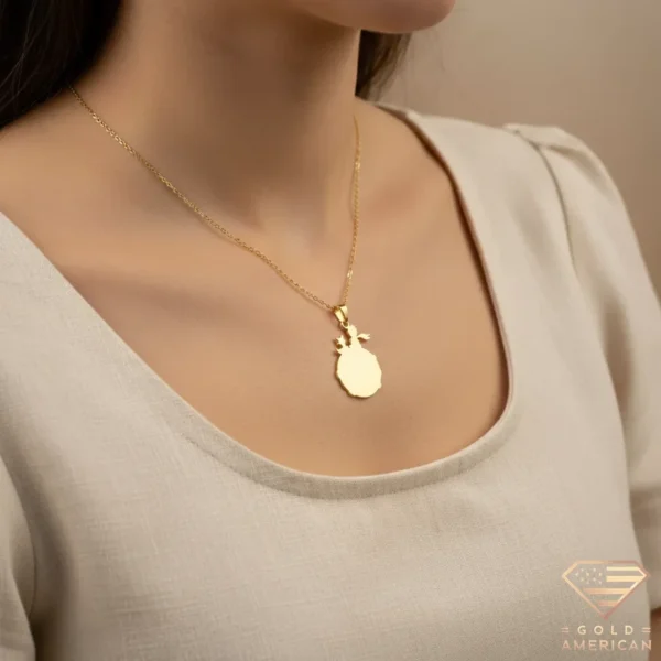 Little Prince Gold Necklace on Model