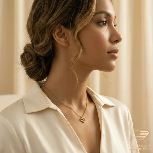 Love Heart Gold Pendant Model