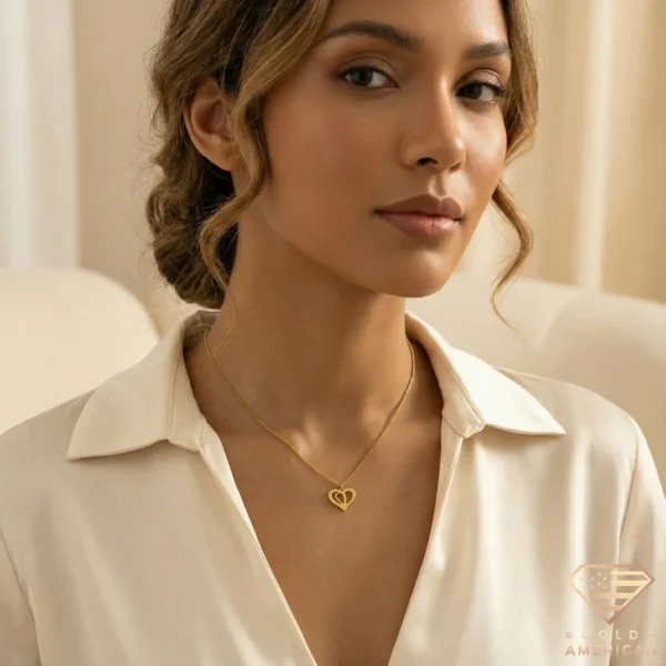 Love Heart Gold Pendant Model