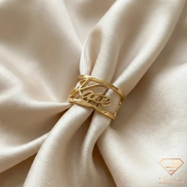 Parallel Poise Gold Name Ring Kate