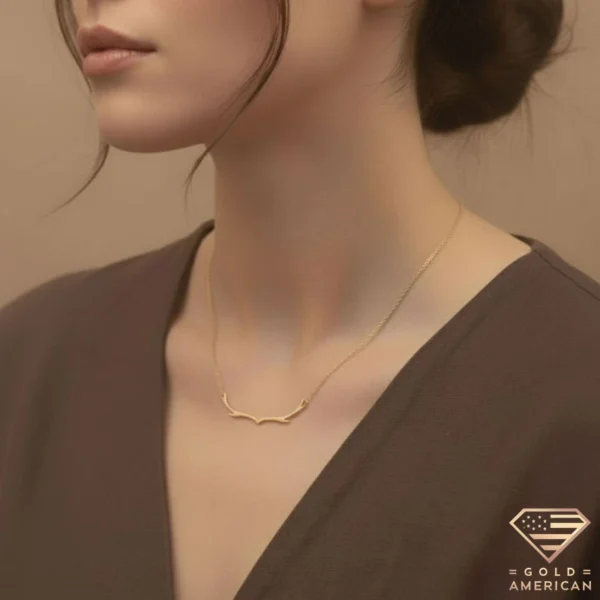 Reindeer Antler Necklace Model Close up