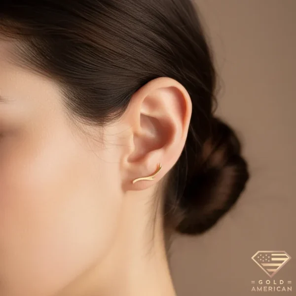 Reindeer Antlers Earrings Model Close up